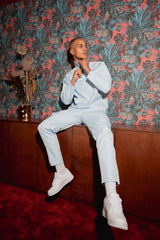 Nylon Jumper Halfzip Baby Blau